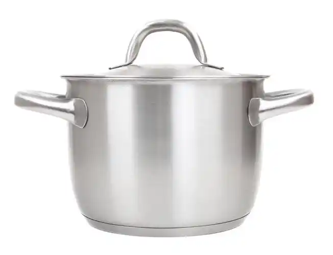 不锈钢锅银色的锅带盖的锅厨房电器