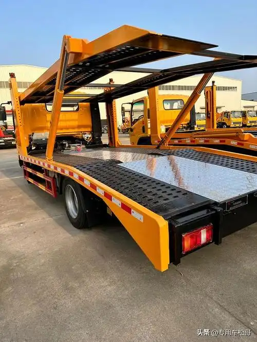 报废前四后八平板车拖车(上蓝牌的一拖二平板拖车)(6)