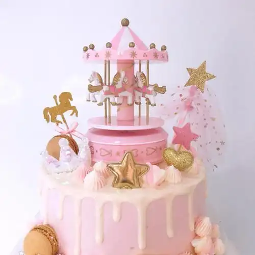 旋转木马生日蛋糕儿童蛋糕梦幻