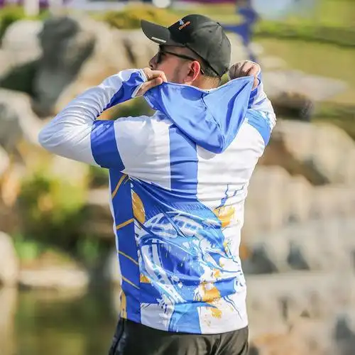 m 蓝剑夏季钓鱼防晒服男透气冰丝垂钓服装蚊钓鱼衣服钓鱼服套装装备