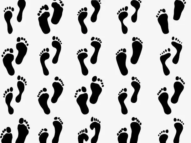 黑色各类足印