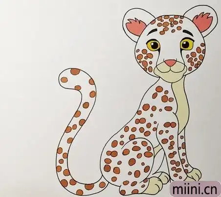 正在坐着的豹子简笔画步骤教程