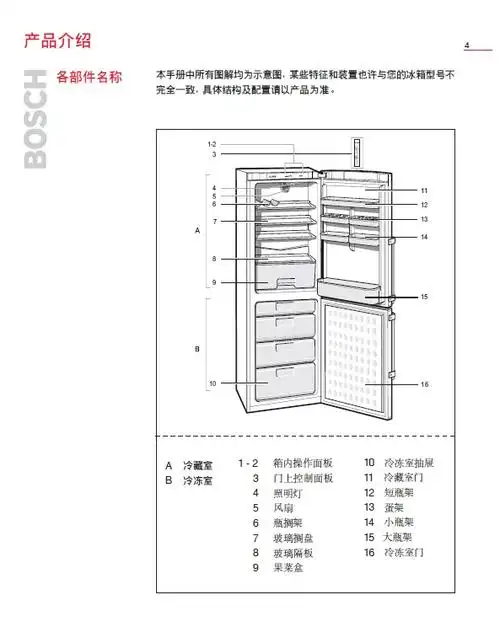 博世bcd226冰箱使用说明书