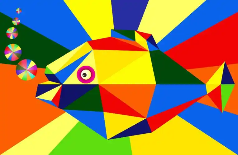 创意三角形鱼图片