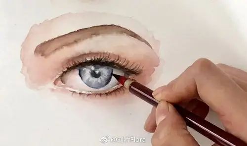 写了个水彩眼睛教程~ (作者: 刘娇flora ) (转)via @手绘插画教程