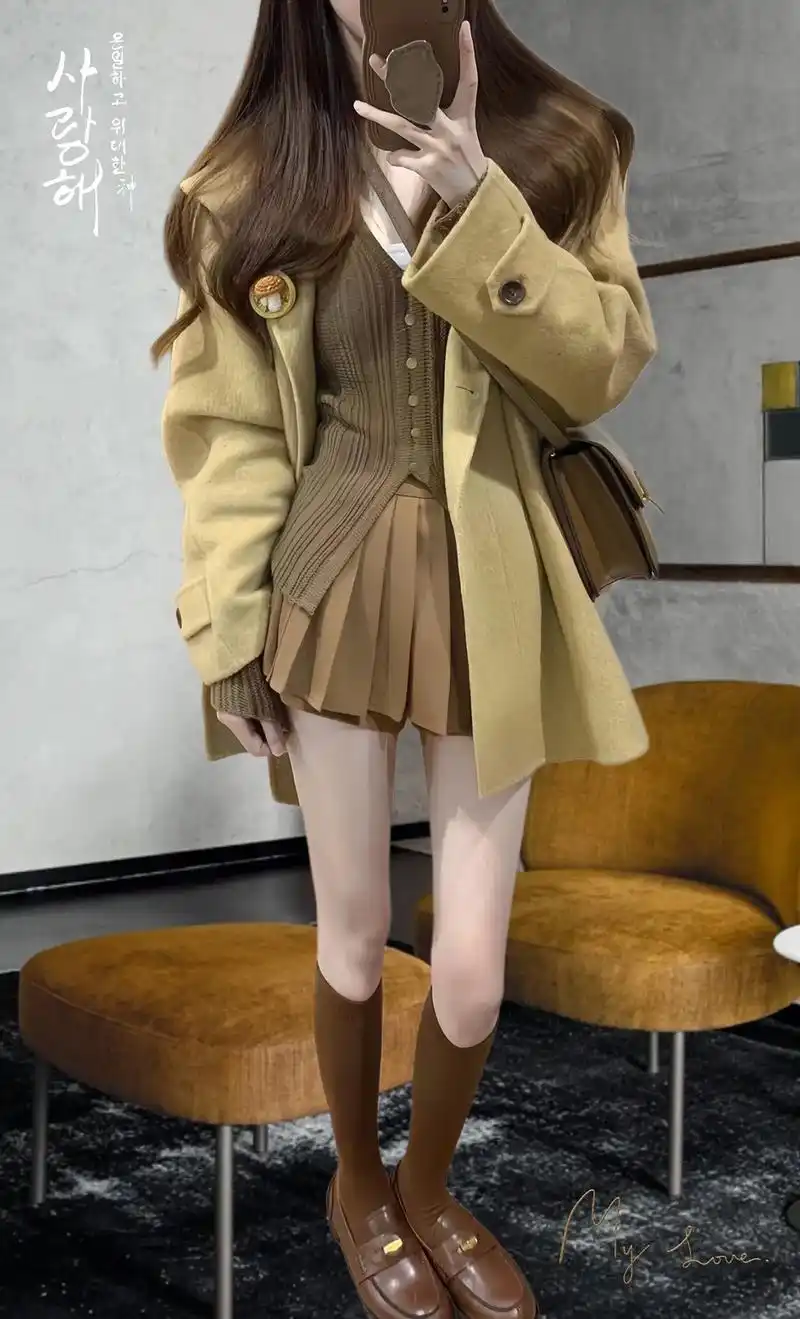 冬日太适合棕色系穿搭啦