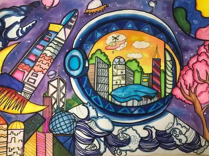 双减引领科技筑梦之科幻画作品展五