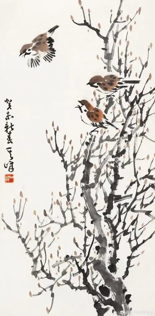 画家孙其峰笔下的麻雀