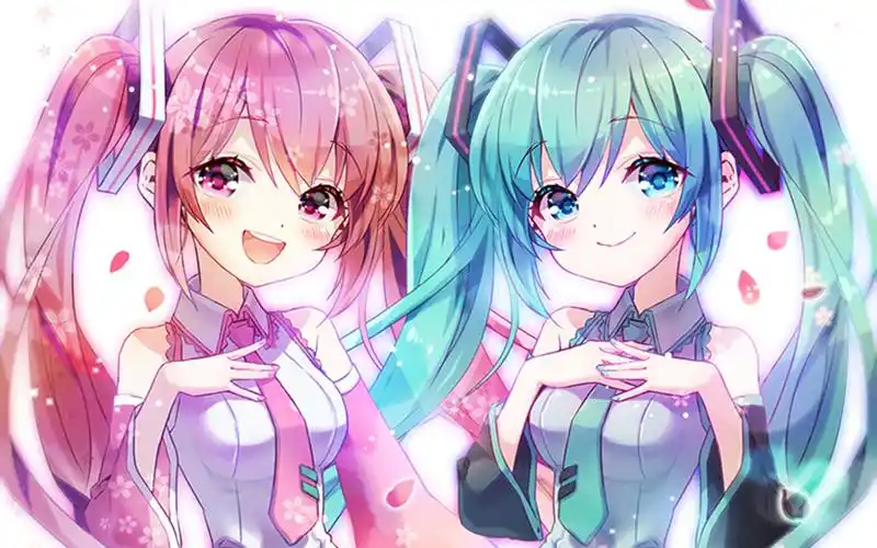 miku大屏高清1440x900桌面壁纸-初音未来雪初音snowmiku红绿cp壁纸