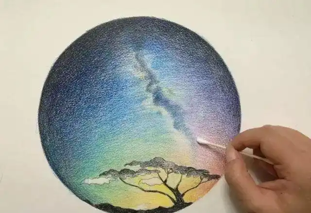 彩色铅笔星空绘画教程 - 水彩迷