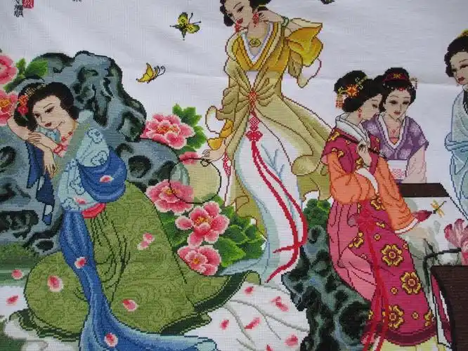 纯手工十字绣成品红楼群芳图梦红楼金陵十二金钗琴棋书画客厅宴会