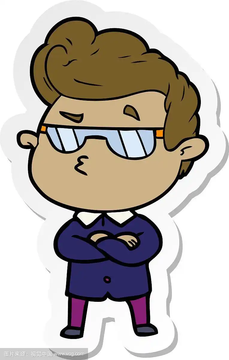 卡通酷小伙的贴纸