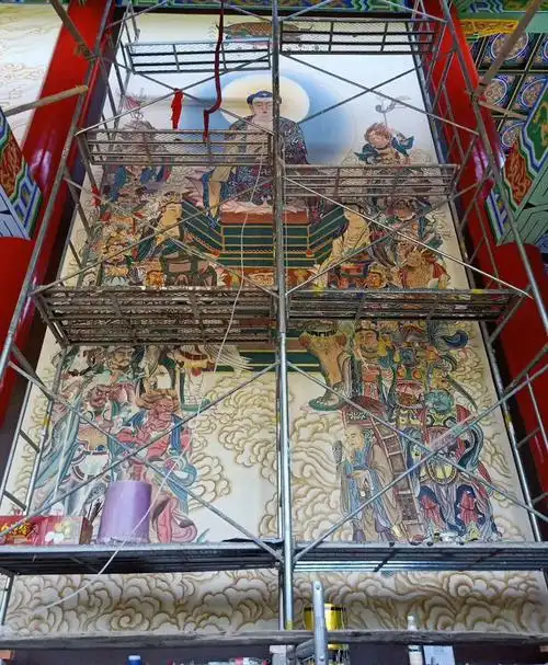 墙体彩绘壁画古建壁画四合院壁画寺庙壁画