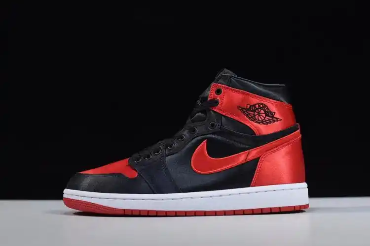 乔丹 air jordan aj1 retro high satin bred 黑红禁穿丝绸篮球鞋