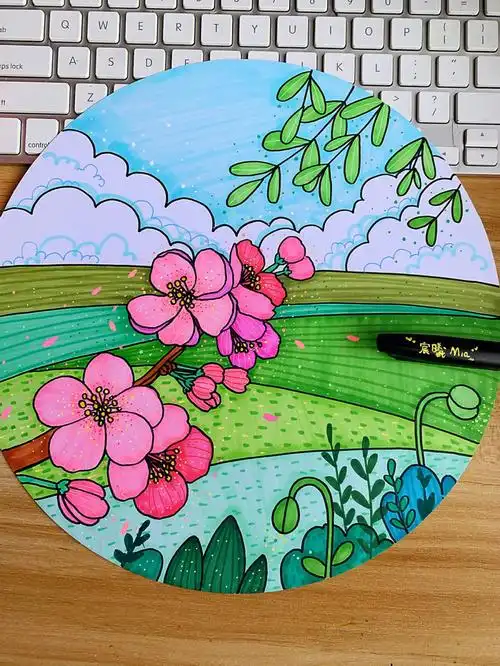 儿童绘画课程内容设计—《春天里的桃花》