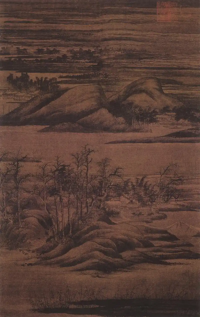 细看山水画,董源《夏景山口待渡图》《潇湘图》《夏山图》