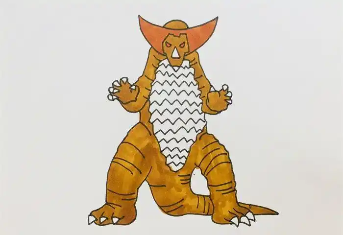 哥莫拉的怪兽简笔画