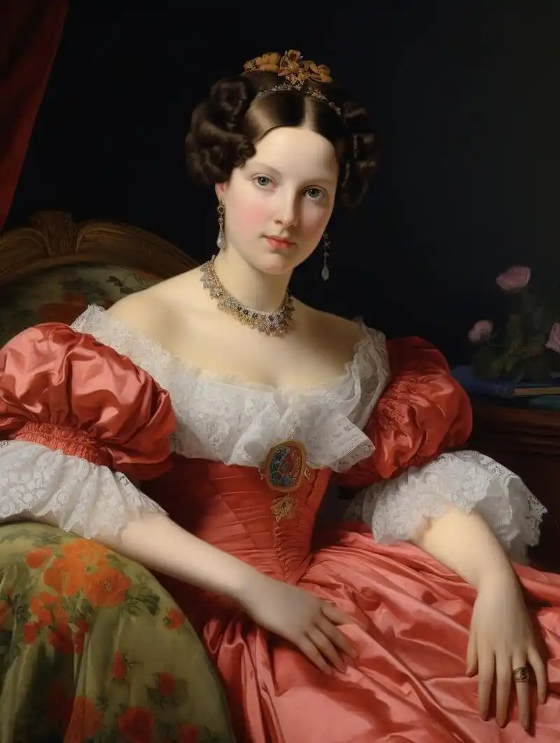 安格尔风 油画人物肖像——贵妇  让·奥古斯特·多米尼克·安格尔