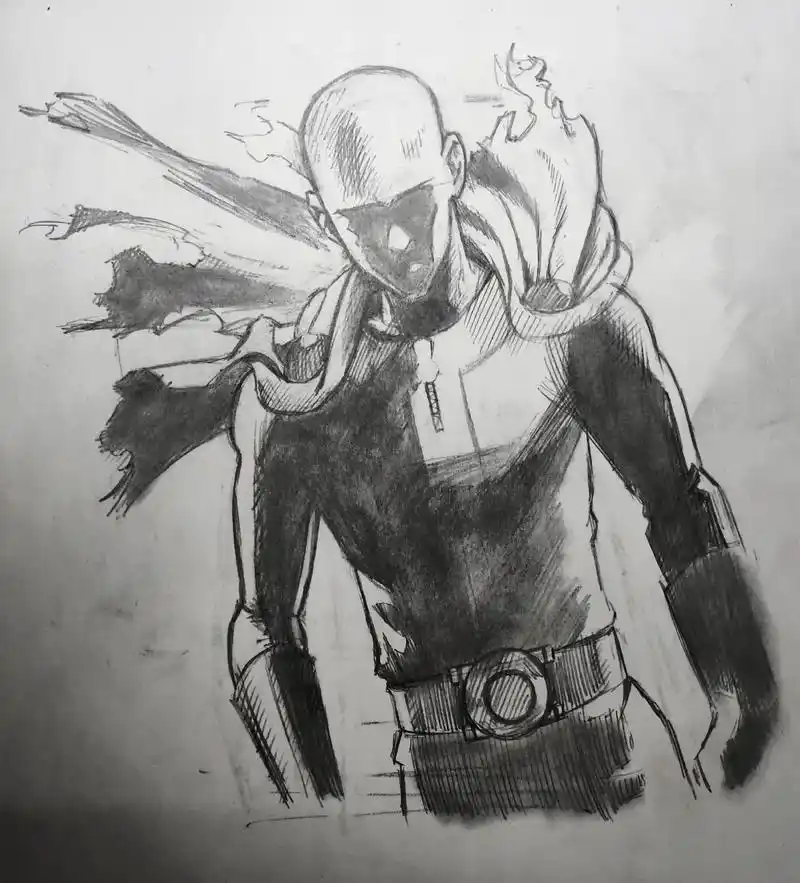 针管笔手绘 #画画 #一拳超人 #琦玉 第一次这么用心临摹 - 抖音