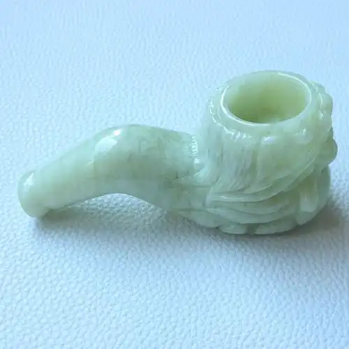 新品玉石烟斗岫玉旱烟锅龙头烟嘴烟袋锅大锅旱烟斗烟具男士手玩件龙头