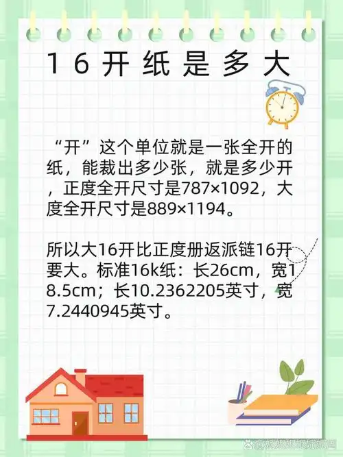 16开纸是多大? "按照国内尺寸来算,正度16开是:185mmx260mm.