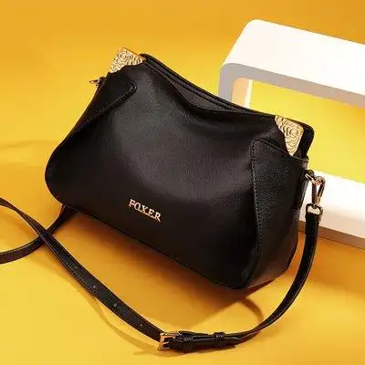 金狐狸包包女斜挎包2020新款真皮女包中年妈妈包女士单肩包百搭软牛皮