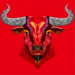 霸气牛头立体几何方块公牛多边形动物头像插图
