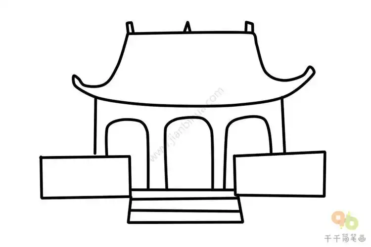 神秘的庙宇简笔画