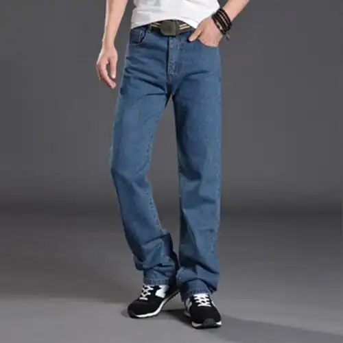阿库拉男装牛仔裤男休闲直筒男裤加肥加大码宽松男士长裤子潮