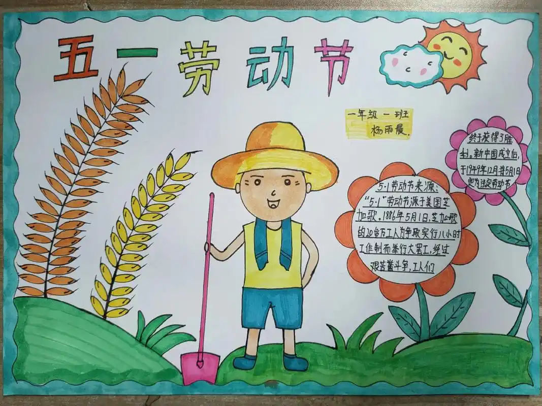 小学生手抄报 #劳动最光荣手抄报 #五一劳动节  - 抖音
