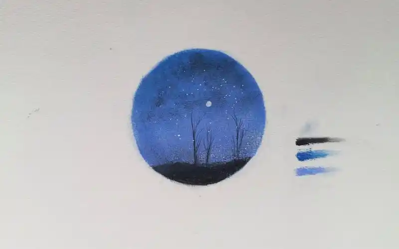 彩铅小白联盟陈陈彩铅敲基础简单的星空超级小白都可以跟着画的星空来