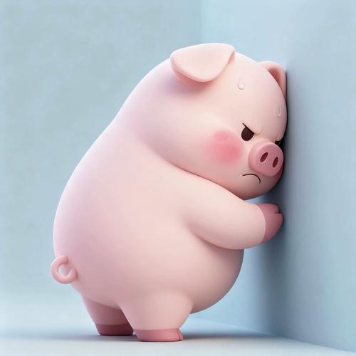 治愈系可小猪面壁思过室内自粘贴画儿童房间墙上窗户装饰卡通贴纸