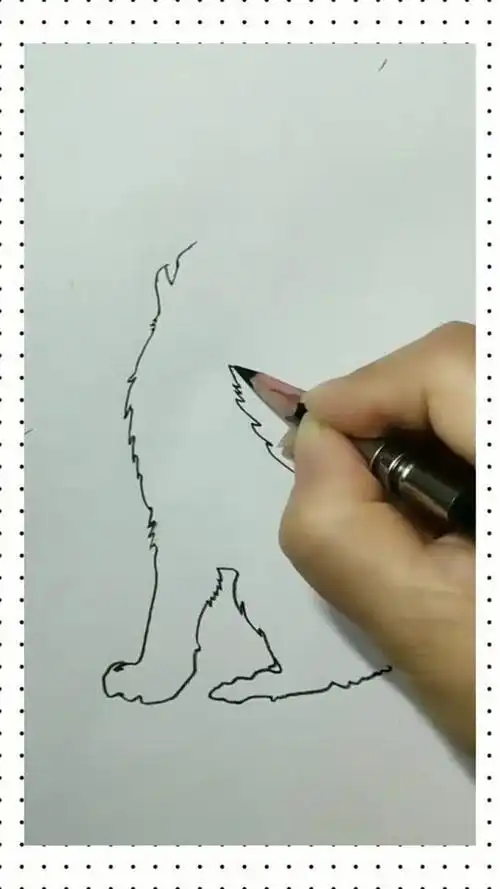 一笔画出孤独的狼