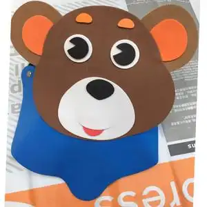 eva儿童节卡通小熊头饰动物头套幼儿园学校表演道具动物棕熊帽子