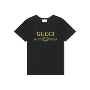 gucci 古驰 女士圆领短袖t恤 492347 xjarn 1082 黑色 xxs