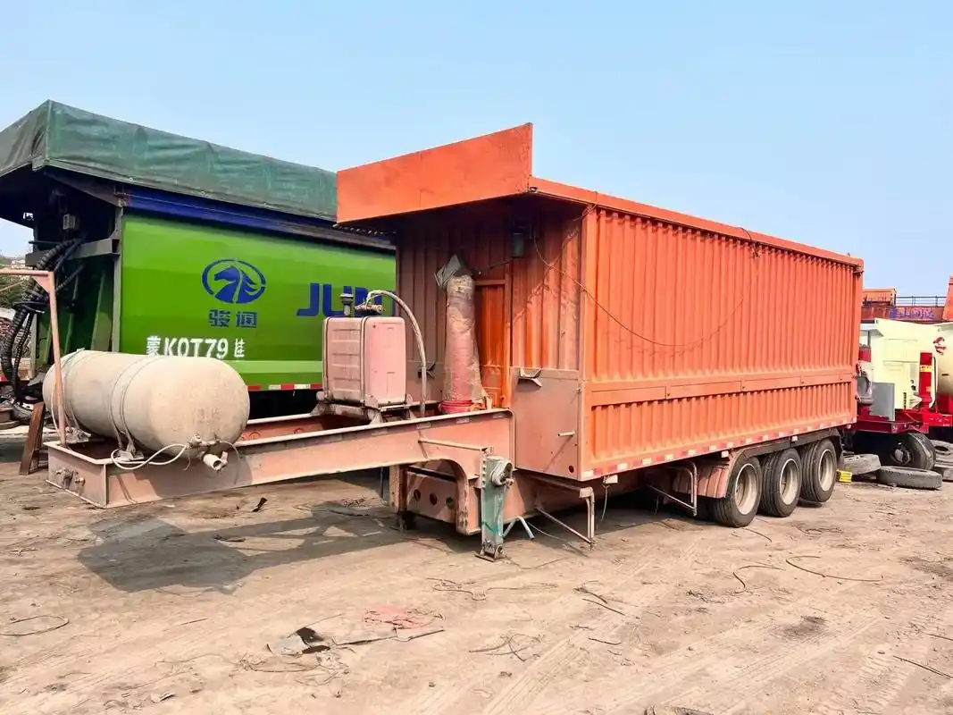 后翻自卸半挂车.10.5米重型自卸挂,60加高1.7米,箱长 - 抖音