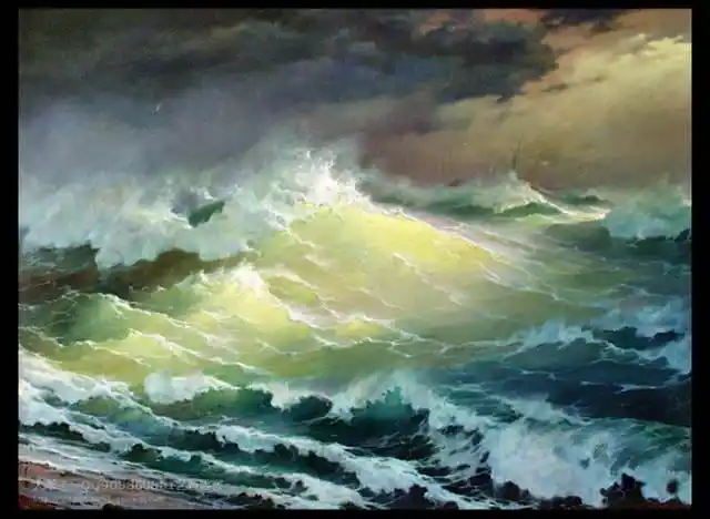 俄罗斯画家george dmitriev《大海~海浪》系列油画作品欣赏