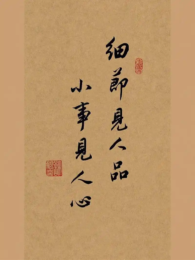 毛笔行书手写壁纸|练字文案|书法作品分享| 细节见人品,小事见人心.