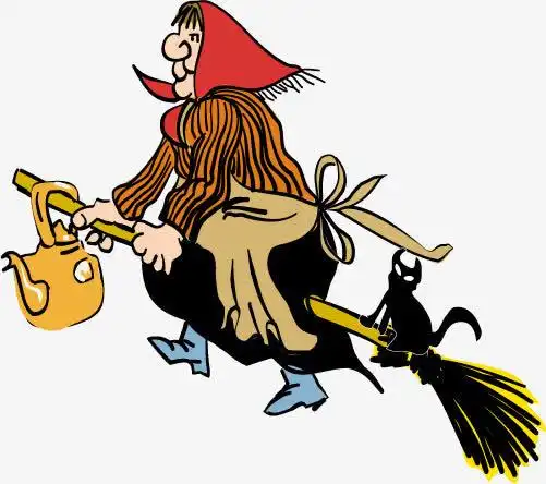 骑扫把的巫婆矢量