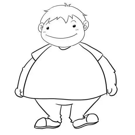 胖嘟嘟的小男孩简笔画图片胖子卡通图简笔画 第1页