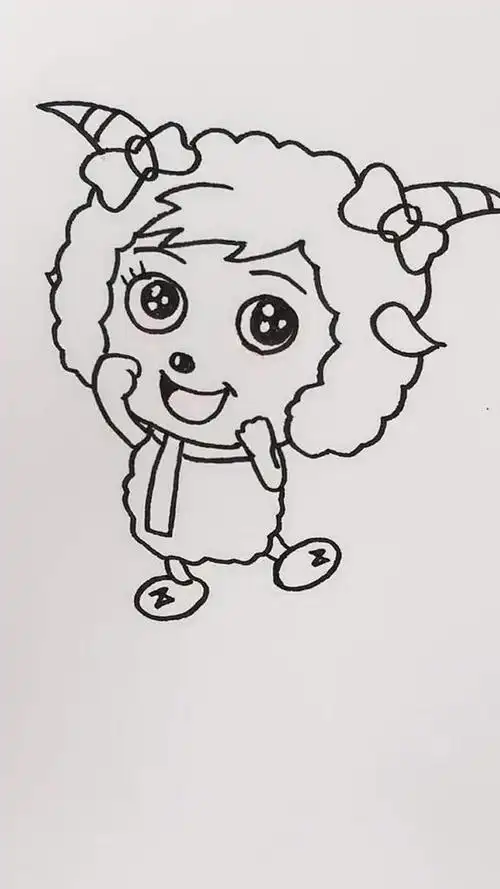 小朋友最喜欢的美羊羊简单又好画哦