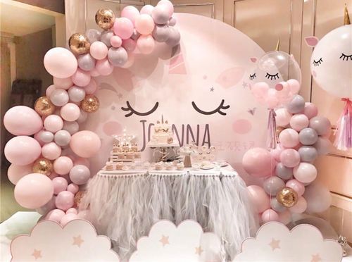 主题独角兽派对生日kt板定制背景墙女宝宝周岁百日宴场景装饰布置