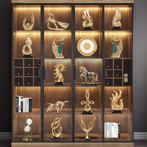 客厅高端高档轻奢大气上档次摆件展示柜家居酒柜上摆的装饰品玄关