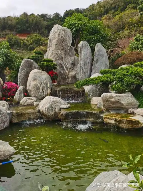 泰山石驳岸假山案例造景,庭院景观工程园艺石