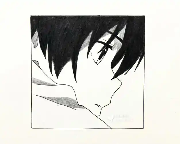 手绘动漫头像侧脸附过程