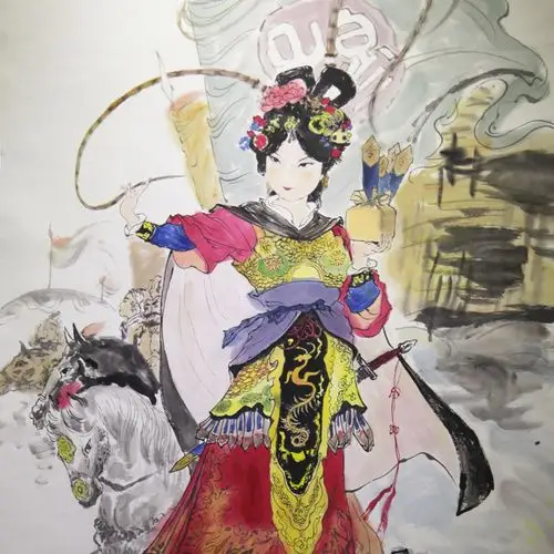 【huipinxuan慧品轩 传统水墨】闫秀媛 《穆桂英》工笔 人物【正品 价