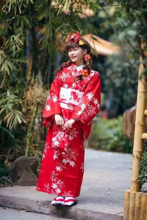 跨境2021新款日本和服女正装少女感传统和服不易皱免熨烫和服套装