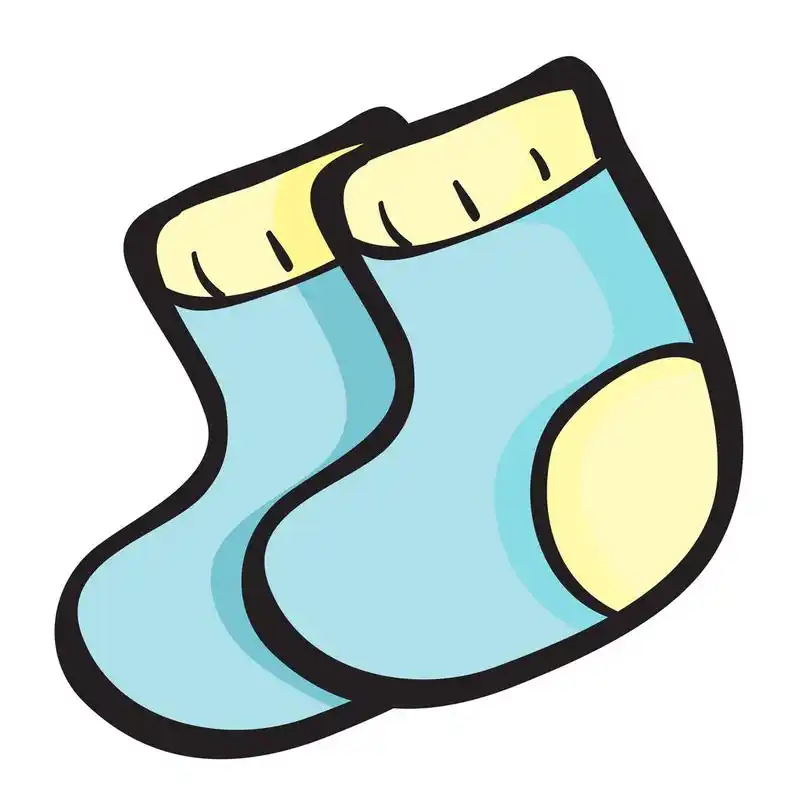 蓝色的袜子,蓝色的袜子在白色背景上的插图