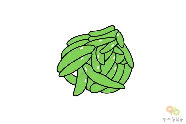 毛豆简笔画_蔬菜简笔画