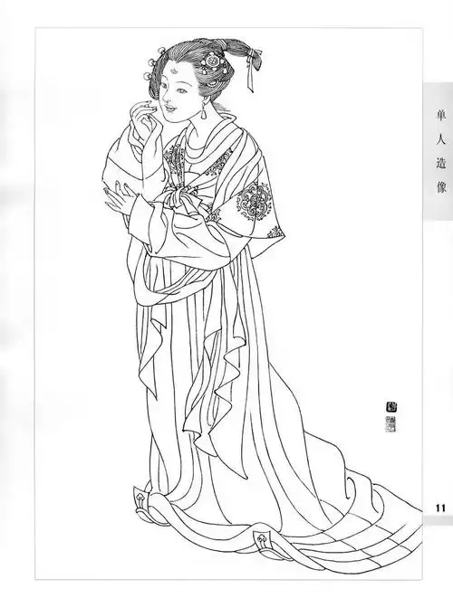 中国古代仕女线描画普2